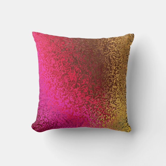 Shades of Pink and Gold Pattern Pillow (Front)