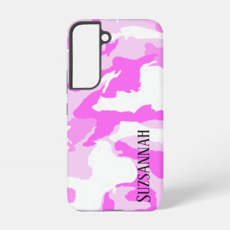 Shades of Pink and White Camouflage Samsung Galaxy S22 Case