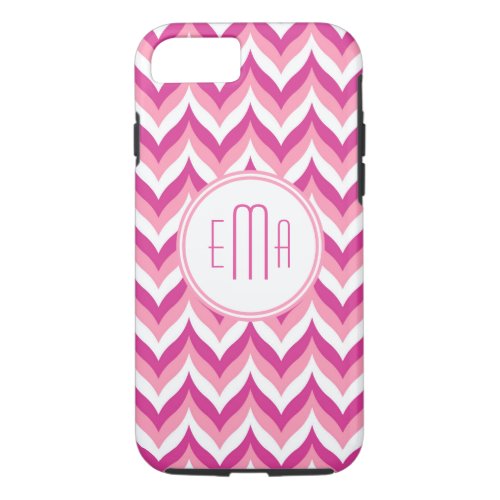 Shades Of Pink And White Zigzag Chevron Pattern iPhone 87 Case