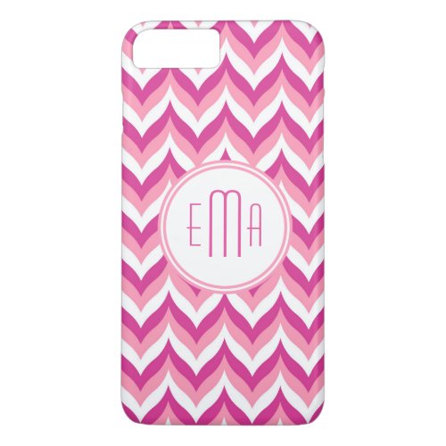 Shades Of Pink And White Zigzag Chevron Pattern iPhone 8 Plus7 Plus Case