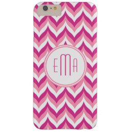 Shades Of Pink And White Zigzag Chevron Pattern Barely There iPhone 6 Plus Case
