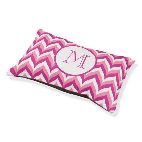 Shades Of Pink And White Zigzag Chevron Pattern Pe Pet Bed