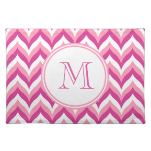 Shades Of Pink And White Zigzag Chevron Pattern Placemat