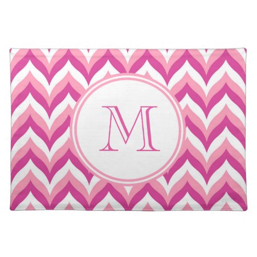 Shades Of Pink And White Zigzag Chevron Pattern Placemat