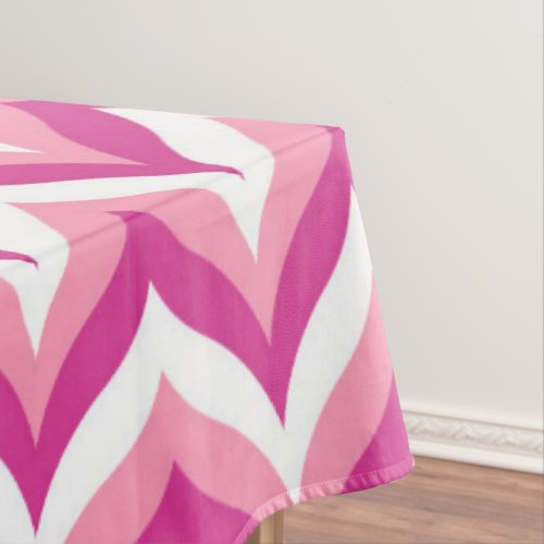 Shades Of Pink And White Zigzag Chevron Pattern Tablecloth
