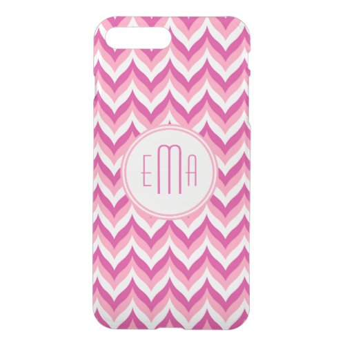 Shades Of Pink And White Zigzag Chevron Pattern iPhone 8 Plus7 Plus Case