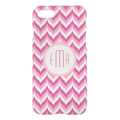 Shades Of Pink And White Zigzag Chevron Pattern iPhone SE87 Case