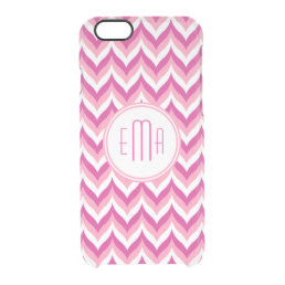 Shades Of Pink And White Zigzag Chevron Pattern Clear iPhone 6/6S Case