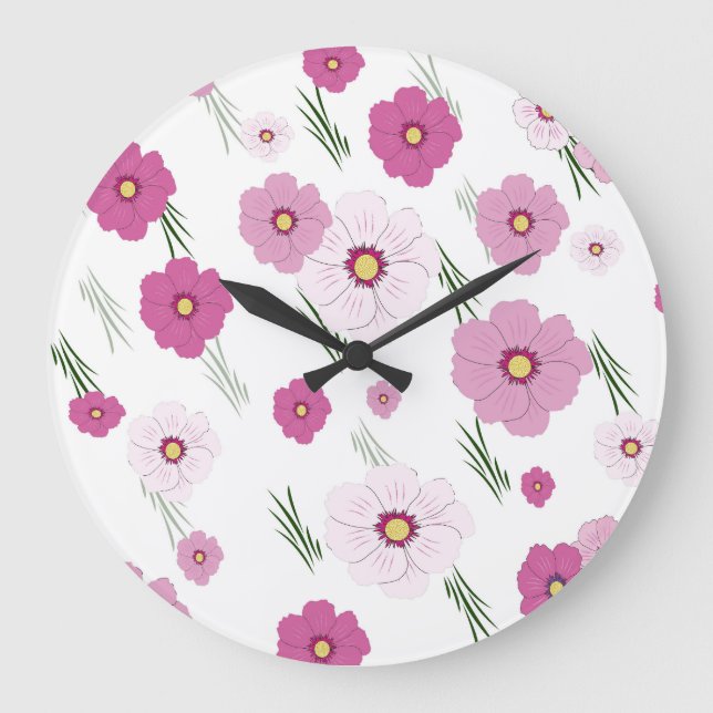 shades of pink bloomer large clock (Front)