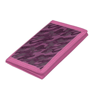shades of pink camo tri-fold wallet