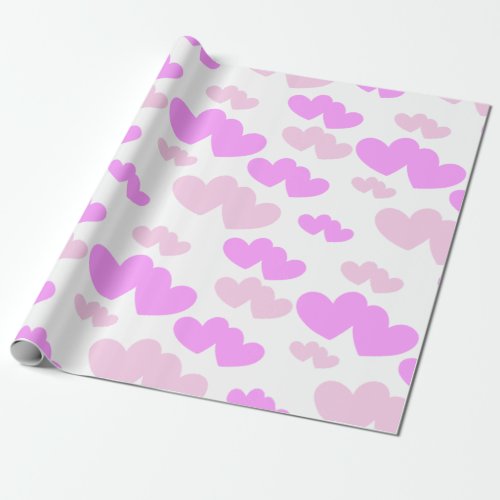 Shades of Pink conected heart seamless pattern Wrapping Paper