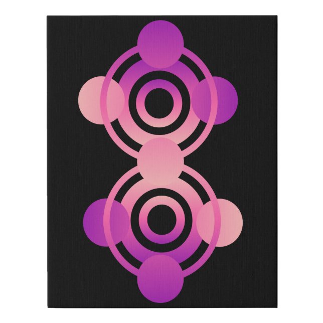 Shades of Pink Crop Circles Faux Canvas Print (Front)