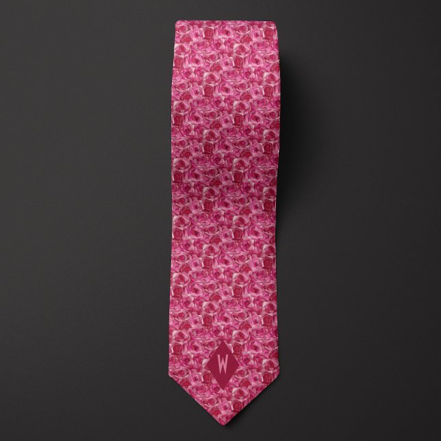 Shades of Pink Cubism Roses Neck Tie (Creator Uploaded)