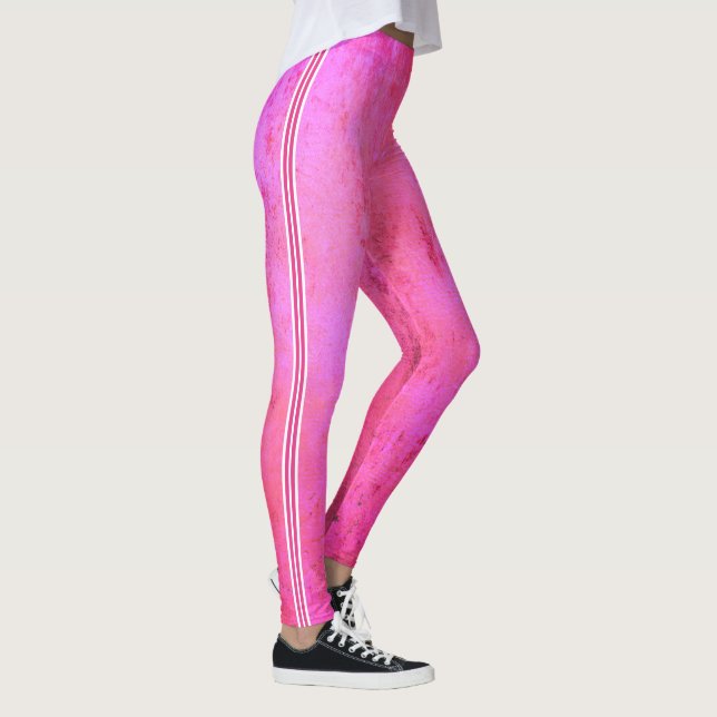 Shades of pink grunge texture leggings (Right)