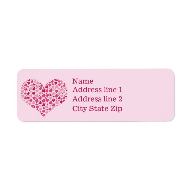 Shades of Pink Heart of Hearts Label (Front)