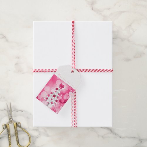 Shades of Pink Holiday White Christmas Tree Gift Tags