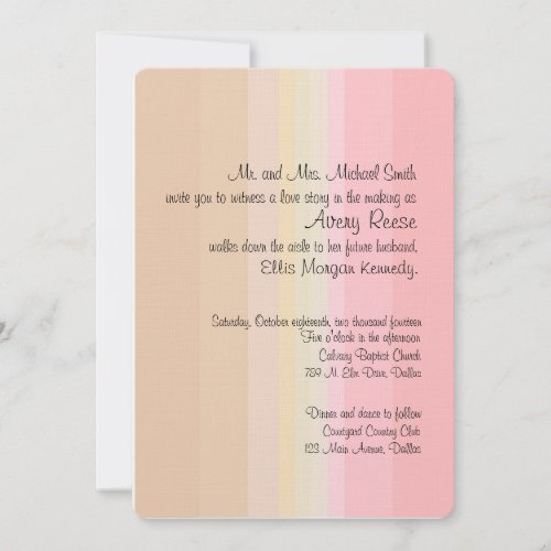 Shades of Pink Ombre Wedding Invitation