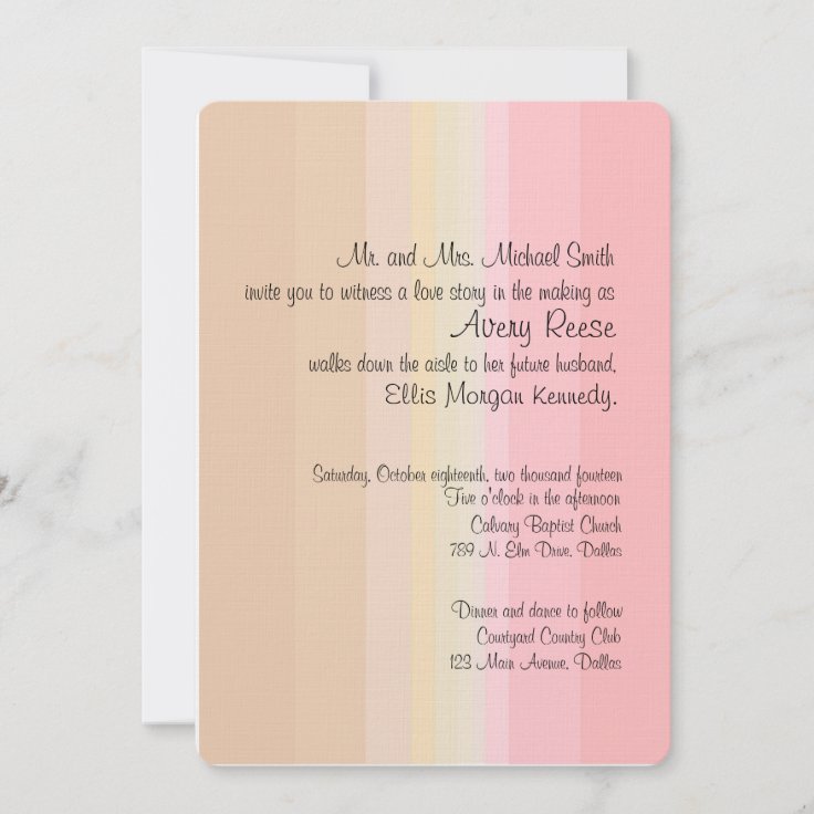 Shades of Pink Ombre Wedding Invitation Zazzle
