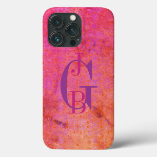 Shades of Pink, Orange, and Purple Ombre iPhone 13 Pro Case