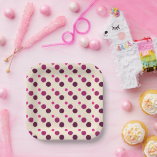 Shades of Pink Polka Dots Paper Plates