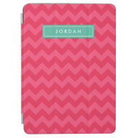Shades of Pink Preppy Chevron Monogram iPad Air Cover