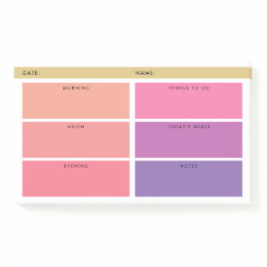 Shades of Pink & Purple Daily Organizer Post-it Notes