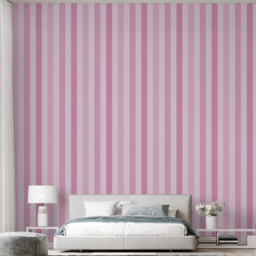 Shades of Pink Regular Stripes Accent  Wallpaper