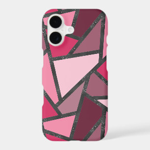 Shades of pink stained glass pattern iPhone 17 case
