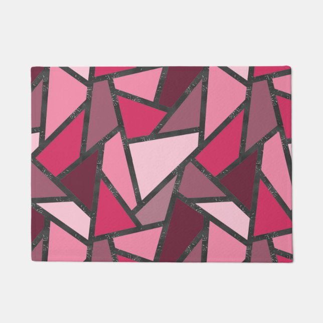 Shades of pink stained glass pattern doormat (Front)