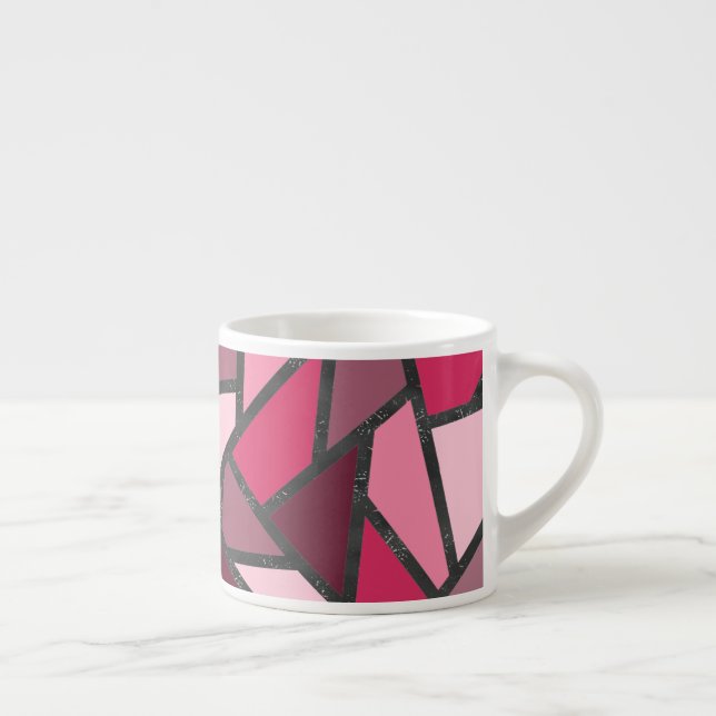 Shades of pink stained glass pattern espresso cup (Right)
