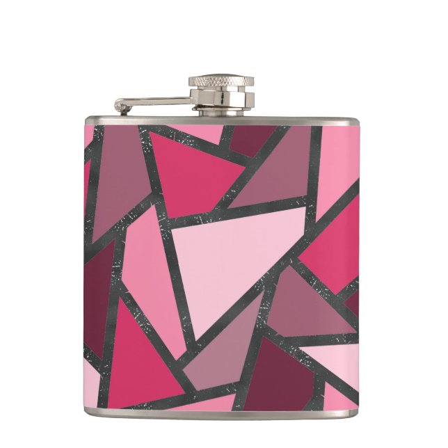 Shades of pink stained glass pattern flask (Front)