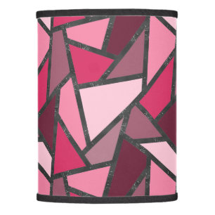 Shades of pink stained glass pattern lamp shade