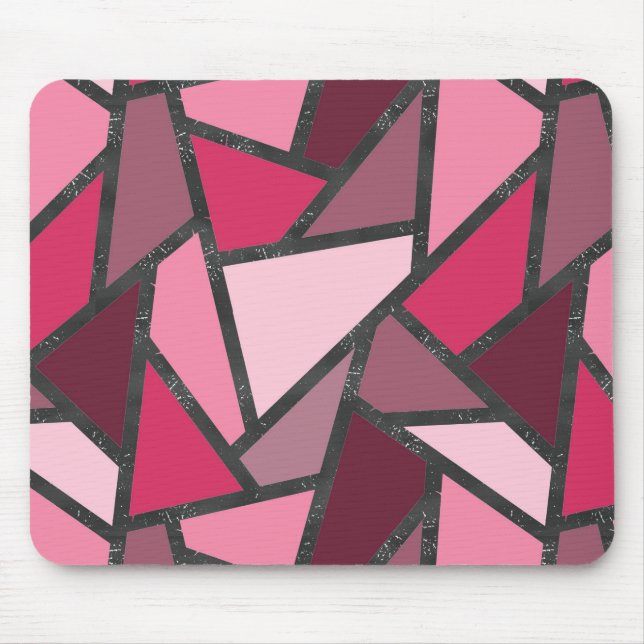 Shades of pink stained glass pattern mouse pad (Front)