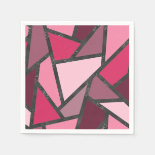 Shades of pink stained glass pattern napkins