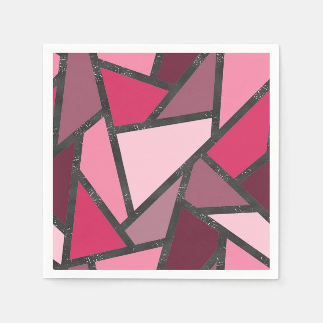 Shades of pink stained glass pattern napkins (Front)