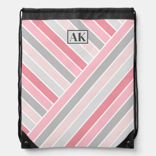 Shades of Pink Striped Drawstring Backpack