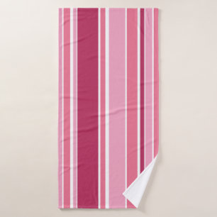 Shades of pink stripes bath towel