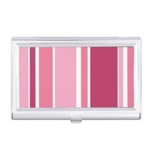 Shades of pink stripes business card case