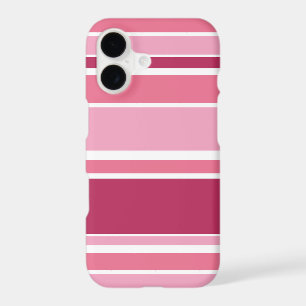 Shades of pink stripes iPhone 17 case