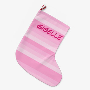Shades of Pink Stripes Christmas stocking