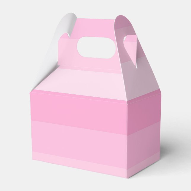 Shades of Pink Stripes Favor Boxes (Back Side)