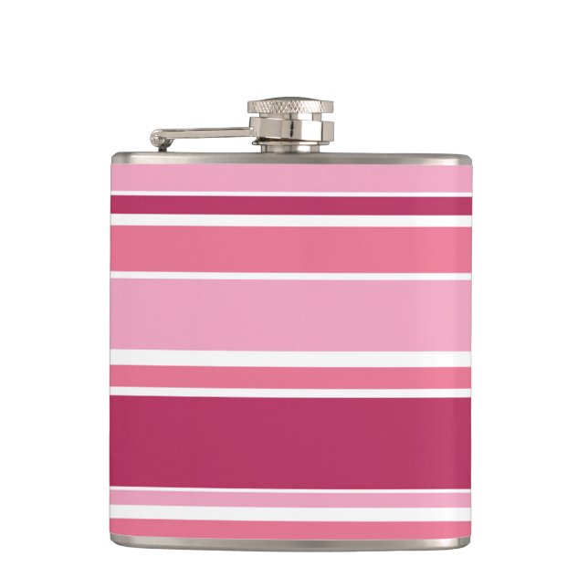 Shades of pink stripes flask (Front)