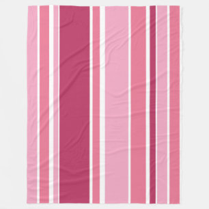 Shades of pink stripes fleece blanket