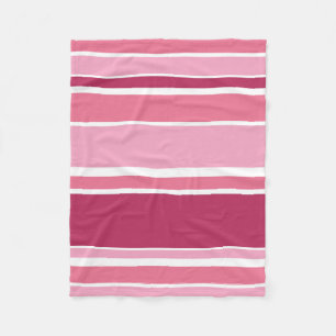 Shades of pink stripes fleece blanket