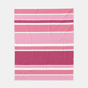 Shades of pink stripes fleece blanket