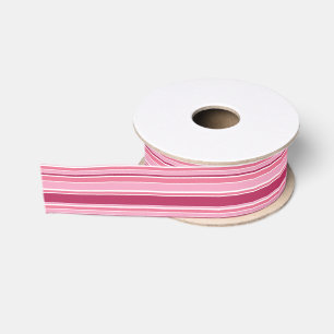 Shades of pink stripes grosgrain ribbon