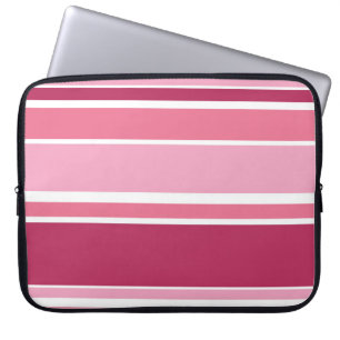 Shades of pink stripes laptop sleeve