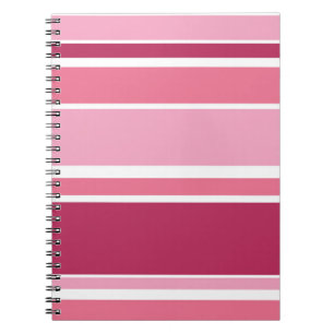 Shades of pink stripes notebook