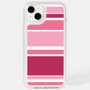 Shades of pink stripes OtterBox iPhone 14 plus case