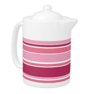 Shades of pink stripes teapot